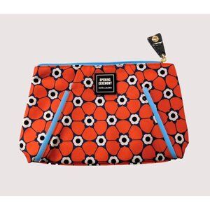 Estee Lauder Cosmetic Makeup Bag Opening Ceremony Red Floral Print Zip Closure